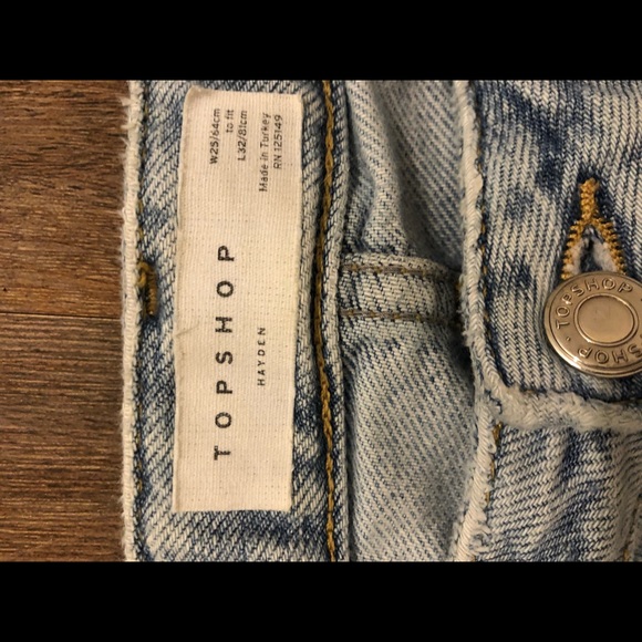 Topshop Hayden Ripped Blue Denim Jeans size 25 - Picture 7 of 8